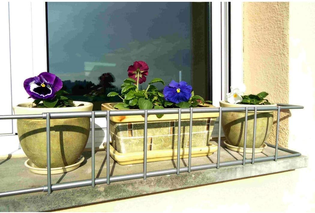 SAUVIC 03500 Window Protector for Flower Pots Extendable from 70 to 100 cm - Grey, 70x15x15 cm - Image 4