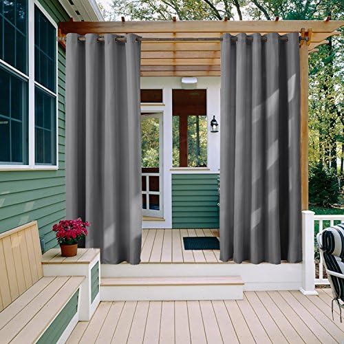 KINDOBEST Gray Solid Color Oxford Gromment Semi-sheer Curtain(1 Panel)/drape/treatment for Bedroom/Living Room Size (42W×84L inch)
