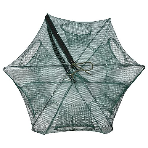Fishing Net, Foldable 6/12 Holes Solid Automatic Fishing Net Fish Trap Cast for Crab, Eels, Shrimp, Lobster, Crawfish(6 Holes) - Thumbnail 7