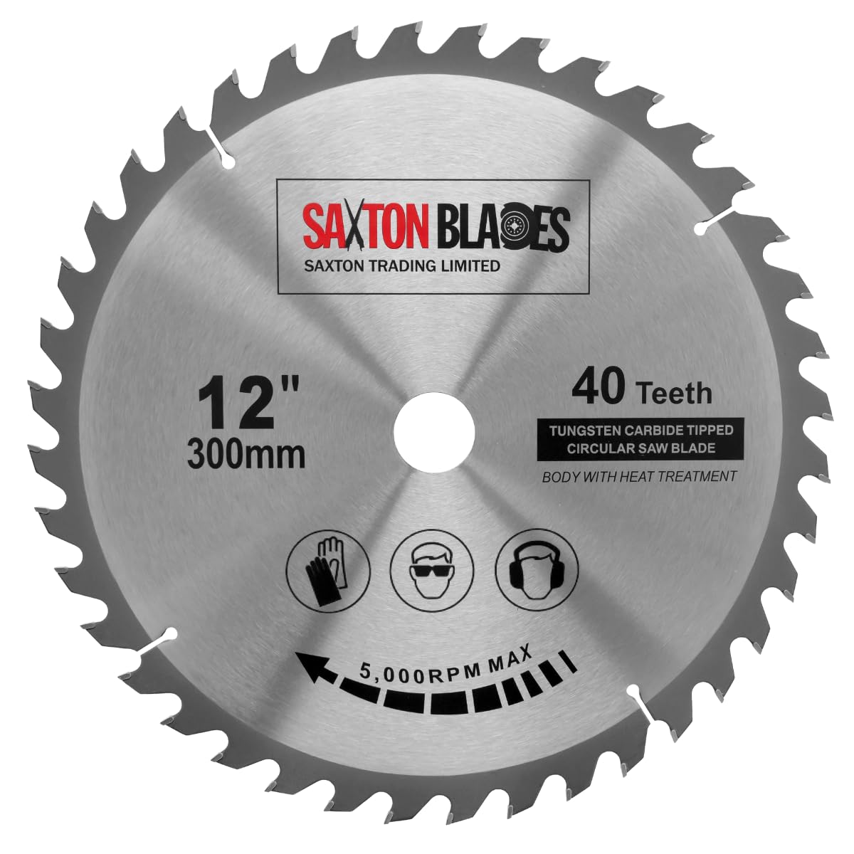 Saxton TCT Circular Wood Saw Blade 300mm x 30mm x 40T for Bosch, Makita etc Fits 305mm Saws