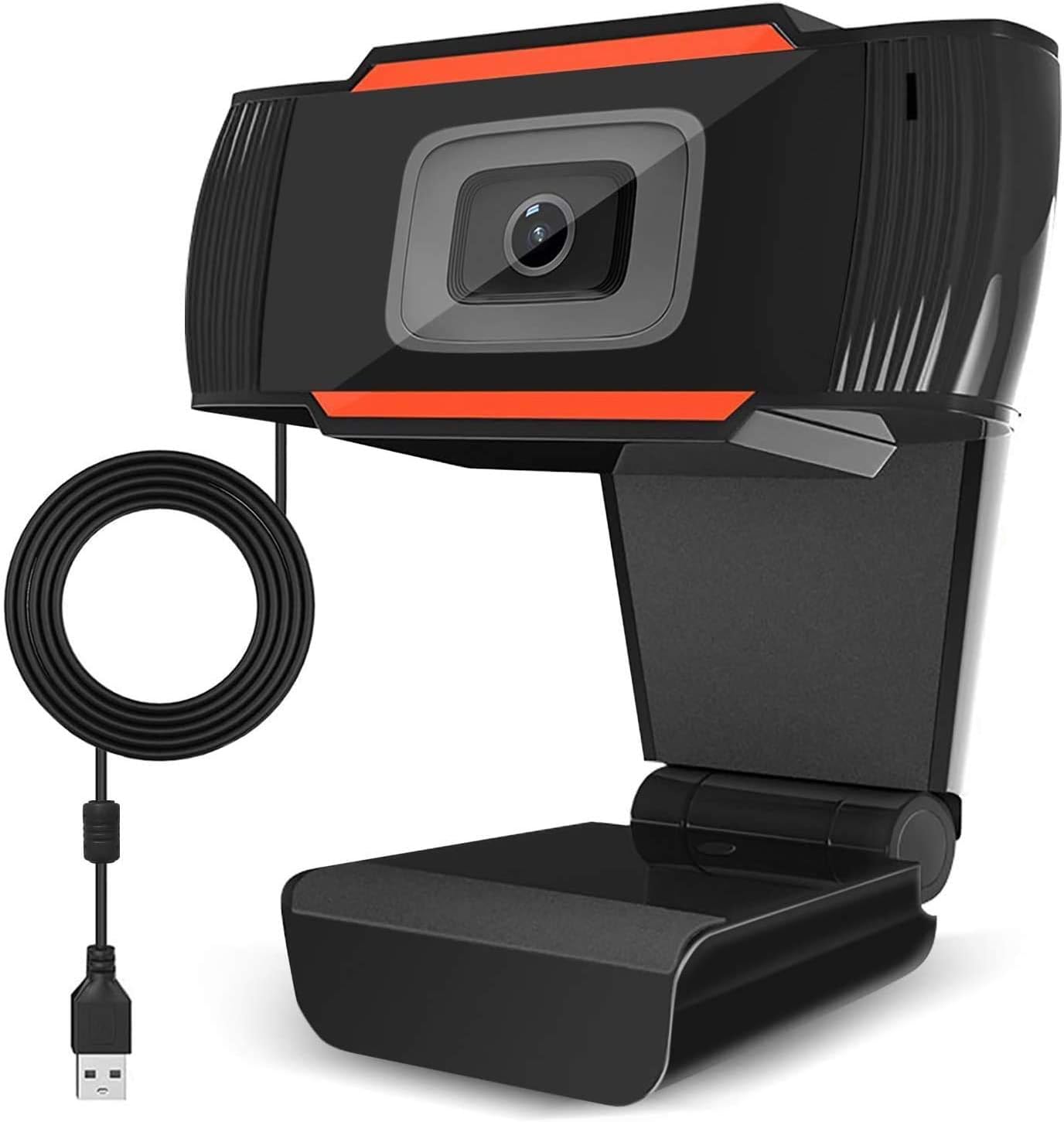 720P Webcam HD PC Desktop Camera with Absorption, Microphone MIC for Skype for Android TV,30fps Rotatable Computer Camera USB Laptop Web Cam