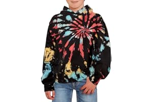 GAMISOTE Unisex Kids Tie Dye Sweatshirt Boys Girls Hooded Kangaroo Pocket Pullover Hoodies