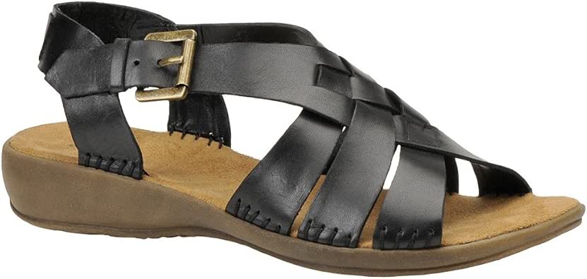 Amazon.com | Easy Spirit Women's Heron Sandal, Black Leather, 9 W US | Flats