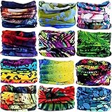 12Pieces Wide Headbands for Men and Women-Headwear Head Wrap Sweatband Neck Gaiter Magic Scarf Tube Mask Bandana Balaclava and Sport Scarf to Cycling Running Fishing Hiking (12PCS-525)