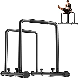 Yoleo Verstellbare Dip Barren – 500 kg Dip-Station, tragbar, funktional, Fitness-Bar mit Sicherheitsanschluss, robuster Dip-Ständer, Body-Presse, Paralleten-Übungs-Bar für Calisthenics