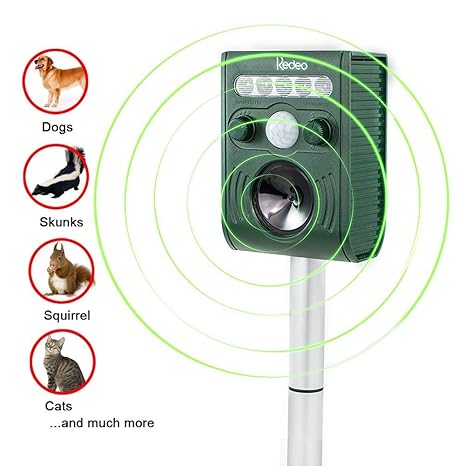 Redeo Ultrasonic Animal Repeller Solar Pest Repeller Repel Cat Squirrel Deer Skunk Chipmunk Rabbit and Other Unwanted Animals Away(UPGRADED VERSION)