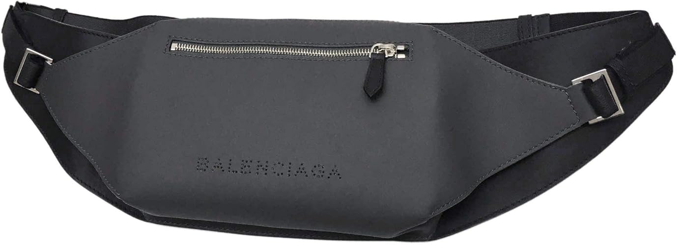 Amazon バレンシアガ Balenciaga バッグ Cnt2n 1360 メンズ ボディバッグ 斜め掛け ショルダーバッグ レザー グレー ブラック 並行輸入品 ボディバッグ ワンショルダー