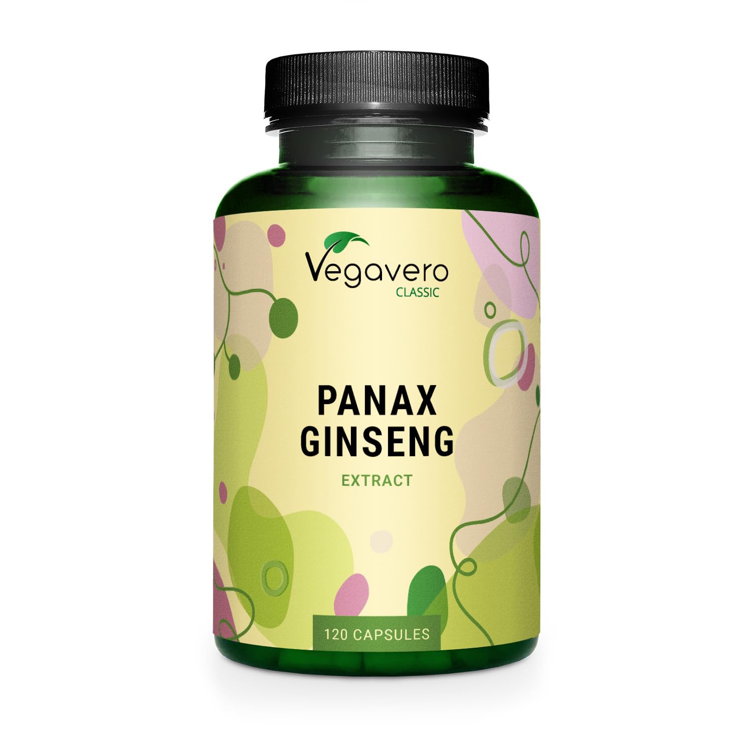 Vegavero Panax Ginseng | 4,800 mg (8:1 Extract) | with 20% Ginsenosides | NO Additives | 120 Vegan Capsules | Korean Red Ginseng