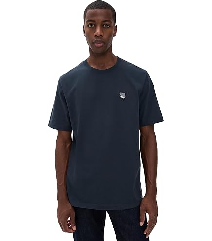 Maison Kitsuné Men's Grey Fox Head Patch Comfort Polo, White, XS