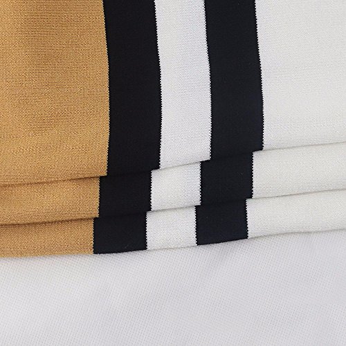 ZOMUSA Hot Sale Women Autumn Winter Long Sleeve Loose Casual Striped Sweater Cardigan Coat (Free Size, Khaki)