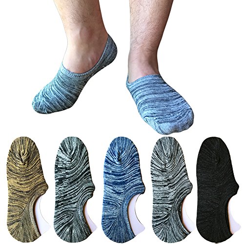 Buy Mens No Show Socks 5 Pack Casual Cotton Low Cut Thin Loafers Non