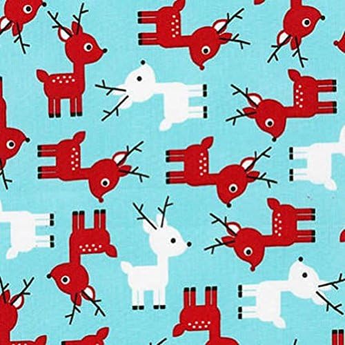 Jingle 3 Reindeer Cotton Flannel Fabric Christmas