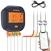 INKBIRD WiFi Meat Thermometer IBBQ-4T, Wireless WiFi BBQ Thermometer for Smoker, Oven | APP Calibration Temp Graph | Mobile N