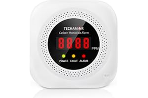 TECHAMOR Carbon Monoxide Detector, YC302 Plug in Type CO Gas Monitor Alarm with Digital Display & Audible Alert for Hotel/RV/Travel Camping/Home/Kitchen, Beautiful Design & Accurate & Easy to Install