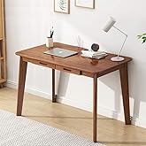 IOTXY Solid Wood Writing Desk - Home Office Workbench Desk with Drawer, Laptop Computer Work Study Table