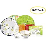 High Quality Portion Control Kit - Complete Porcelain 3 Pieces Set - Plate - Bowl - Drinking Glass - Best Tool for Weight Loss - GIFTS: Eat & Learn Nutrition Discs - Quick Start Guide to Healthy Eating - Ebook Guide - Guaranteed Lifestyle Improvement