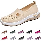 dubuto Women's Orthopedic Walking Shoes for Plantar Fasciitis | Ladies Casual Breathable Cushioned Insoles Slip On Sneaker for Daily Work Travel
