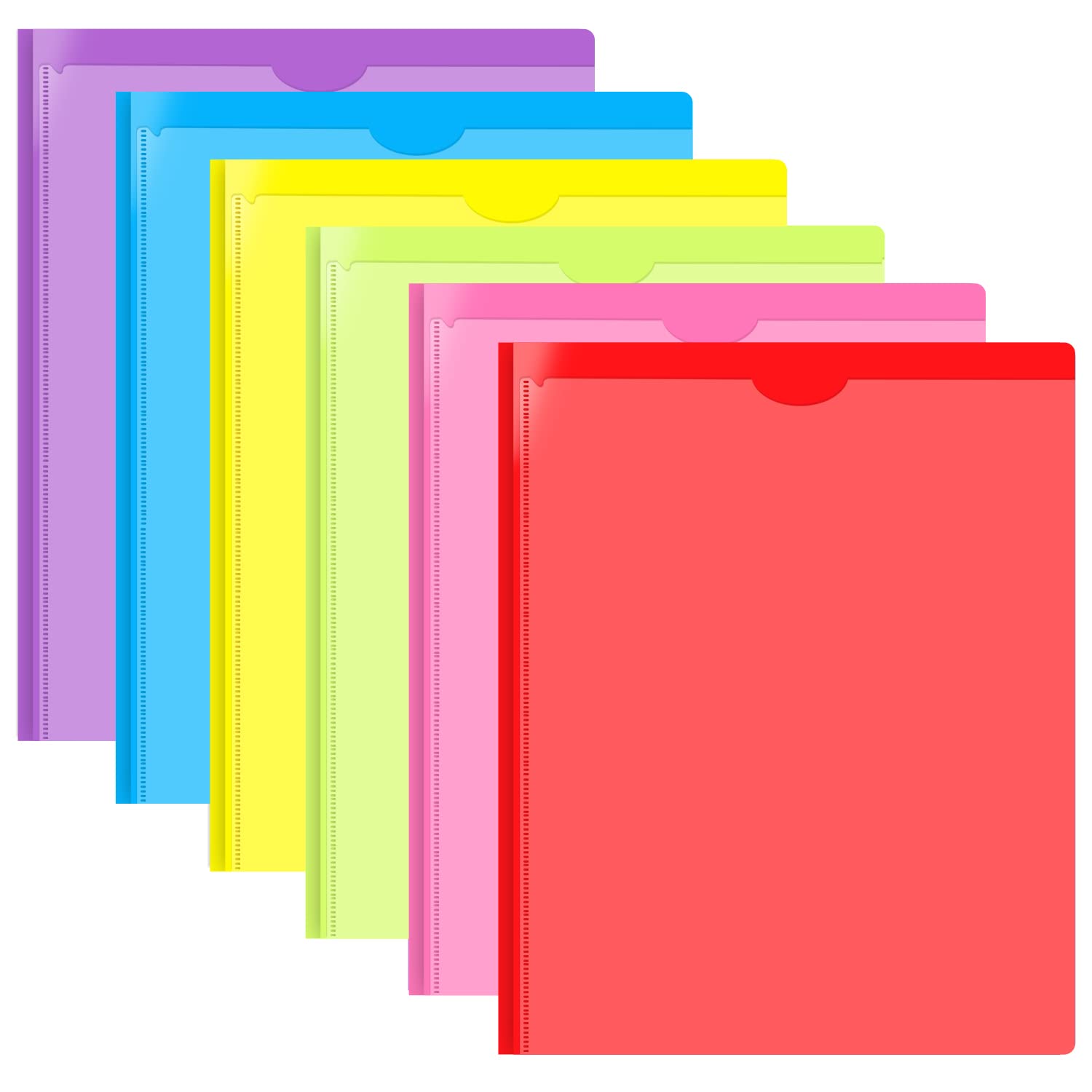 INFUN Heavy Duty Plastic Pocket Folder with Prongs and Clear Front ...