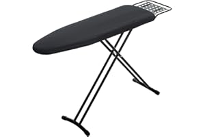 Ironing Board Full Size, RAINHOL 54"x13" Heavy Duty Compact Ironing Board with Iron Rest, Heat Resistant Cover with Ultra Thick Padding, Height Adjustable Sturdy Iron Stand, Black
