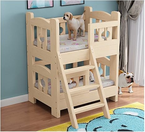 Pet Bed For Cat Dog Interior Bunk Wooden Pet Bed Kennel For Small Dogs Puppy Dog House Stable And Durable Amazon De Kuche Haushalt