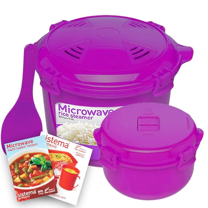 Sistema - Juego de vaporizador de arroz para microondas con tapas ...