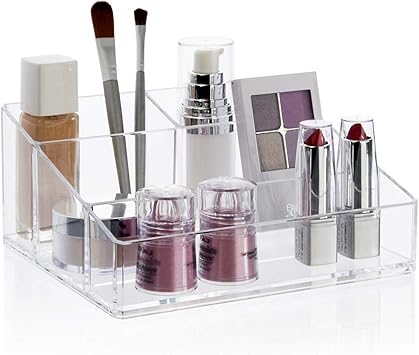 Amazon Com Stori Clear Plastic Vanity Makeup Organizer Home