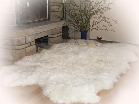 Amazon De Schaffellteppich Schaffell Teppich Weiss Aus 4 Fellen