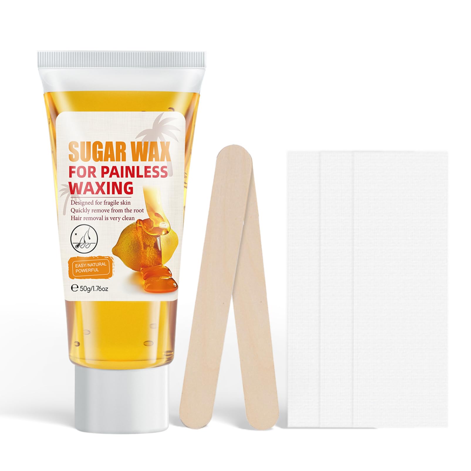 SHEBEEDO Sugar Wax Kit No-Heat Formula Waxing Sugar Paste Sugar Wax Hair Removal Kit For Face Legs Body Bikini Eyebrow All Body Areas 100% Natural Soft Wax For Sensitive Skin