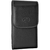 Wonderfly Vertical Holster Compatible for Apple iPhone 12 Mini or 13 Mini, a Leather Carrying Case with Belt Loops and Clip, Fits the Phone with a Silicone or Thin Case On