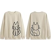 Lytiarul Cat Sweatshirts for Women Graphic Oversized Sweatshirt Funny Long Sleeve Shirt Cute Pullover Fleece Hoodie Tops