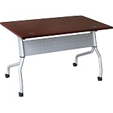 Lorell LLR60722 Flip Top Training Table, 24.25" Height X 12.76" Width X 27.01" Length, Mahogany