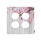 Pznen 2 Duplex Outlet Plates, Peach Blossom Pink