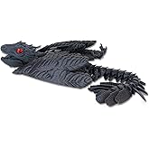 3D Printed Feathered Wyvern Dragon, 3D Printed Animals Pack,3D Printed Dragon,Articulated Dragon,Fidget Dragon,Desktop Ornament,Desktop Pet Toys,3D Printed Stuff(Chameleon Series-Twilight Black)