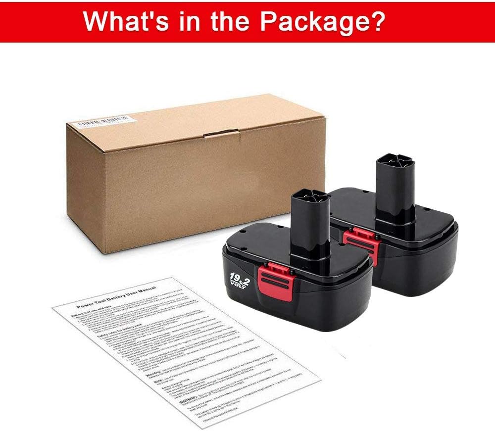 2Packs 19.2V 3.6Ah Replacement Battery for Craftsman DieHard C3 315.115410 315.11485 130235021 130235021: Home Audio & Theater