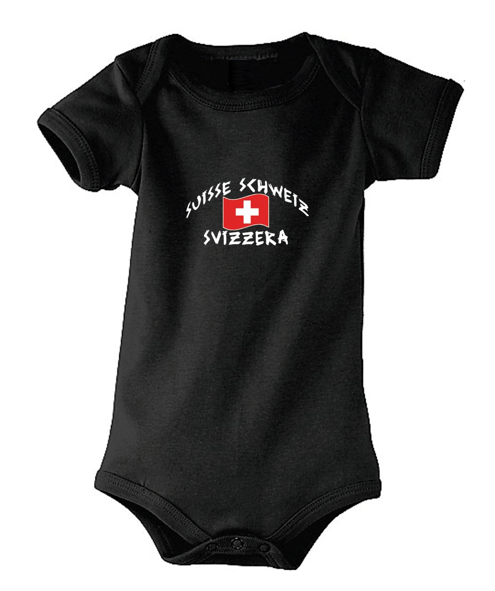 Supportershop Kids Switzerland Baby Bodysuit - black 3-6 Months