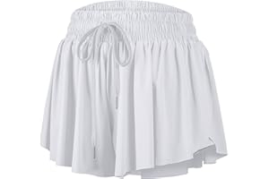 BLAOSN Flowy Athletic Shorts for Women Gym Yoga Workout Running Skort Spandex Butterfly Tennis Skirts Cute Clothes Summer