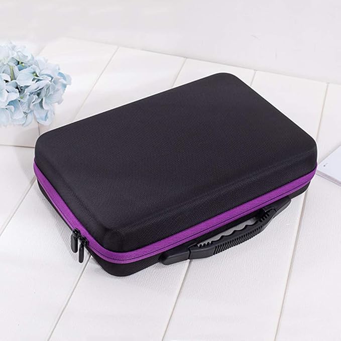 con 120 Almacenaje Botellas Uña Caja de Almacenaje Aceite Esencial a Prueba  de Golpes Maleta Can También Acomodar Diamante Pintura Caja Morado free  size Txyfyp Eva Esmalte de Uñas Transporte Funda Neceseres