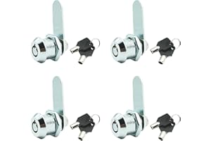FUAXAT 4 Pack 5/8" Tubular Cam Locks, 90° Cabinet Locks for RV Storage Door/Tool Box Locks/Drawers, Mailbox Locks Keyed Alike/Different Optional, Zinc Alloy Desk Locks for File Cabinet Drawer