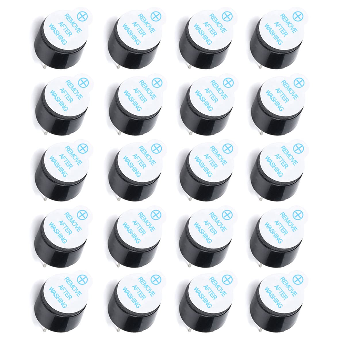 Hailege 20pcs 5V Built-in Active Buzzer Alarm Sounder Speaker Electromagnetic Buzzer 12 x 9.5 mm