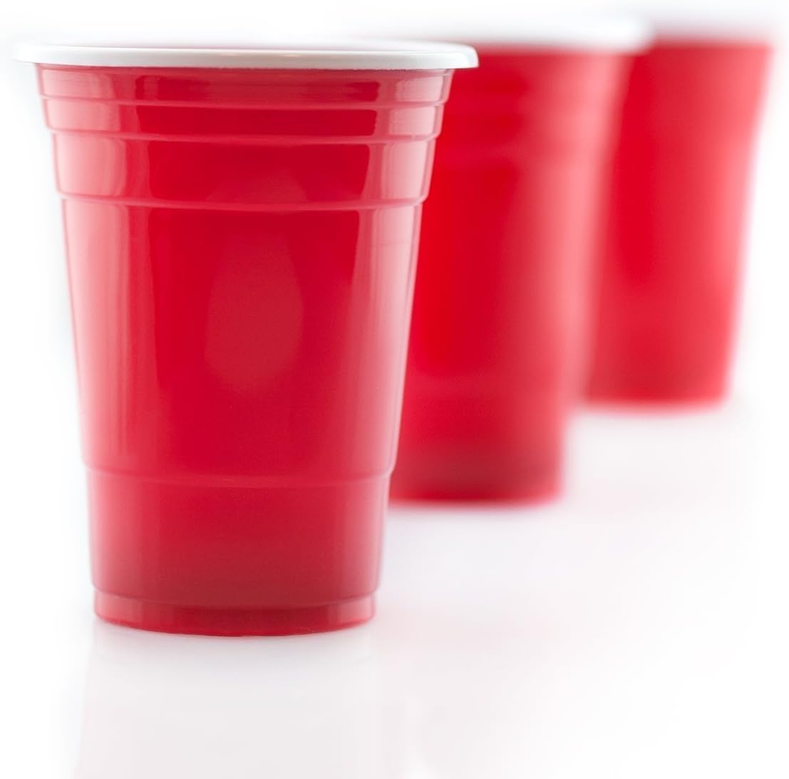 100 Red Party Cups, 16 oz, Party Cup, Made of Plastic, for Cold Drinks, 16 Oz/ 455 ml Capacity by NORBERTBERKELEY