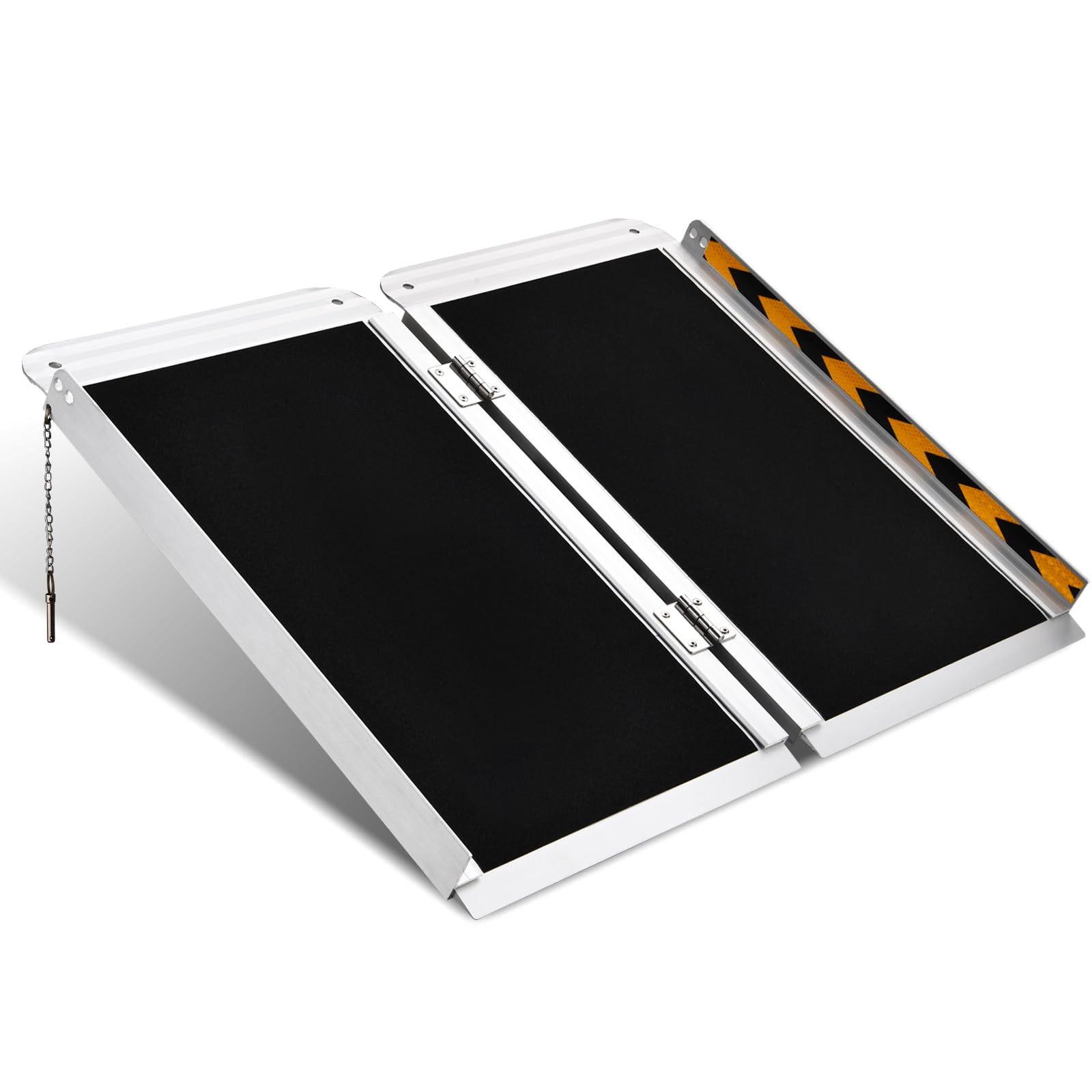 Photo 1 of 2FT Wheelchair Ramp, Non-Slip Portable Aluminum Ramp for Disabled Single-Fold 800lbs Weight Capacity for Steps Stairs and Thresholds