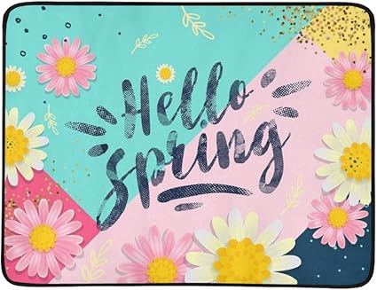 Amazon Com Hello Spring Banner Trendy Texture Season Portable