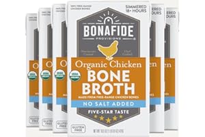 Bonafide Provisions Fresh Organic Chicken Bone Broth - No Salt Added, 16.9oz - 6 Pack