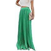 utcoco Women's Elegant Maxi Skirt High Waisted Pleated Chiffon Long Skirts for Women