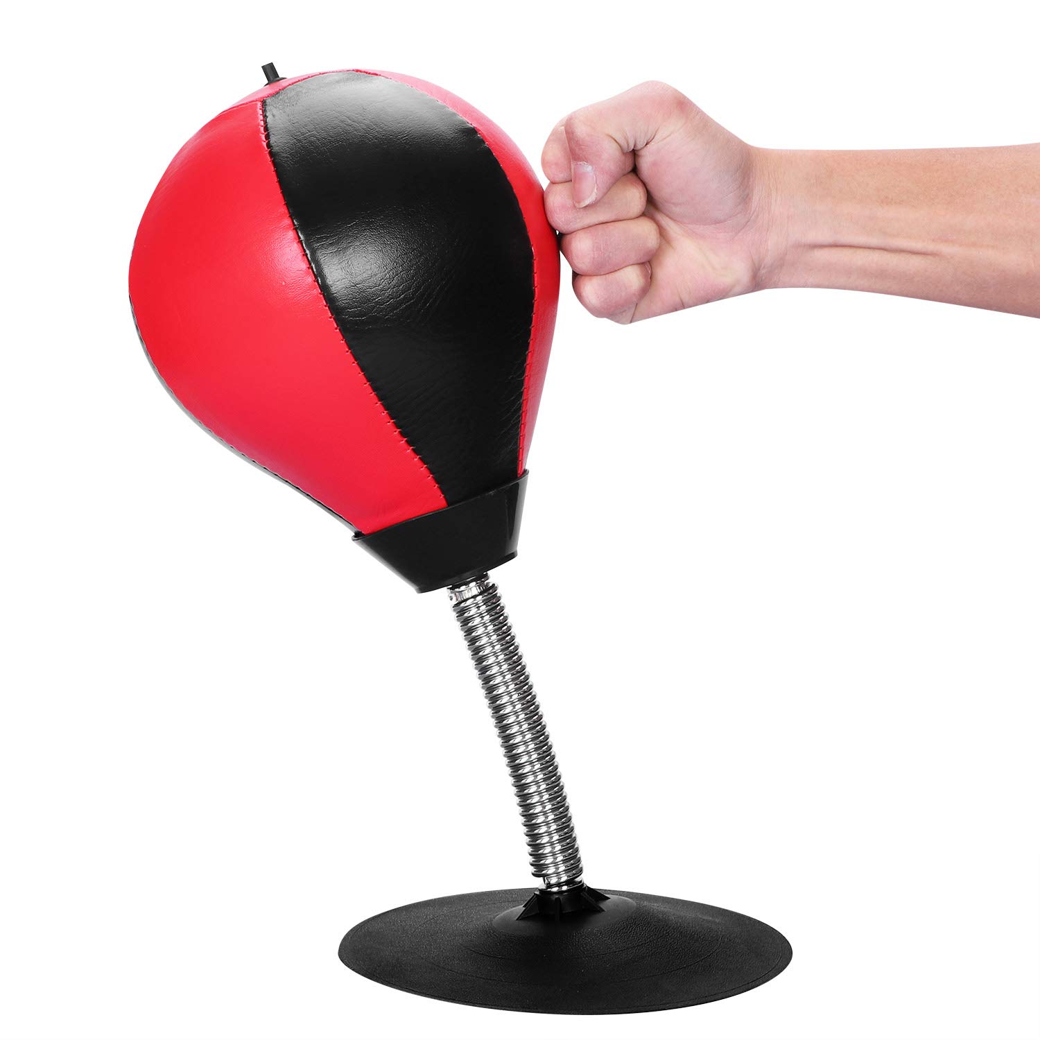 Upgraded Desktop Punching Bag Vertical Boxing Speed Ball Stress Buster Relief with Stand Boxing Punch Ball with Suction Cup to Reflex Strain and Tension Punching Bag with Pump for Office Worker Adult