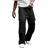 ZAFUL Men's Parachute Sweatpants Y2k Baggy Track Pants Drawstring Wide Leg Casual Trousers Streetwear