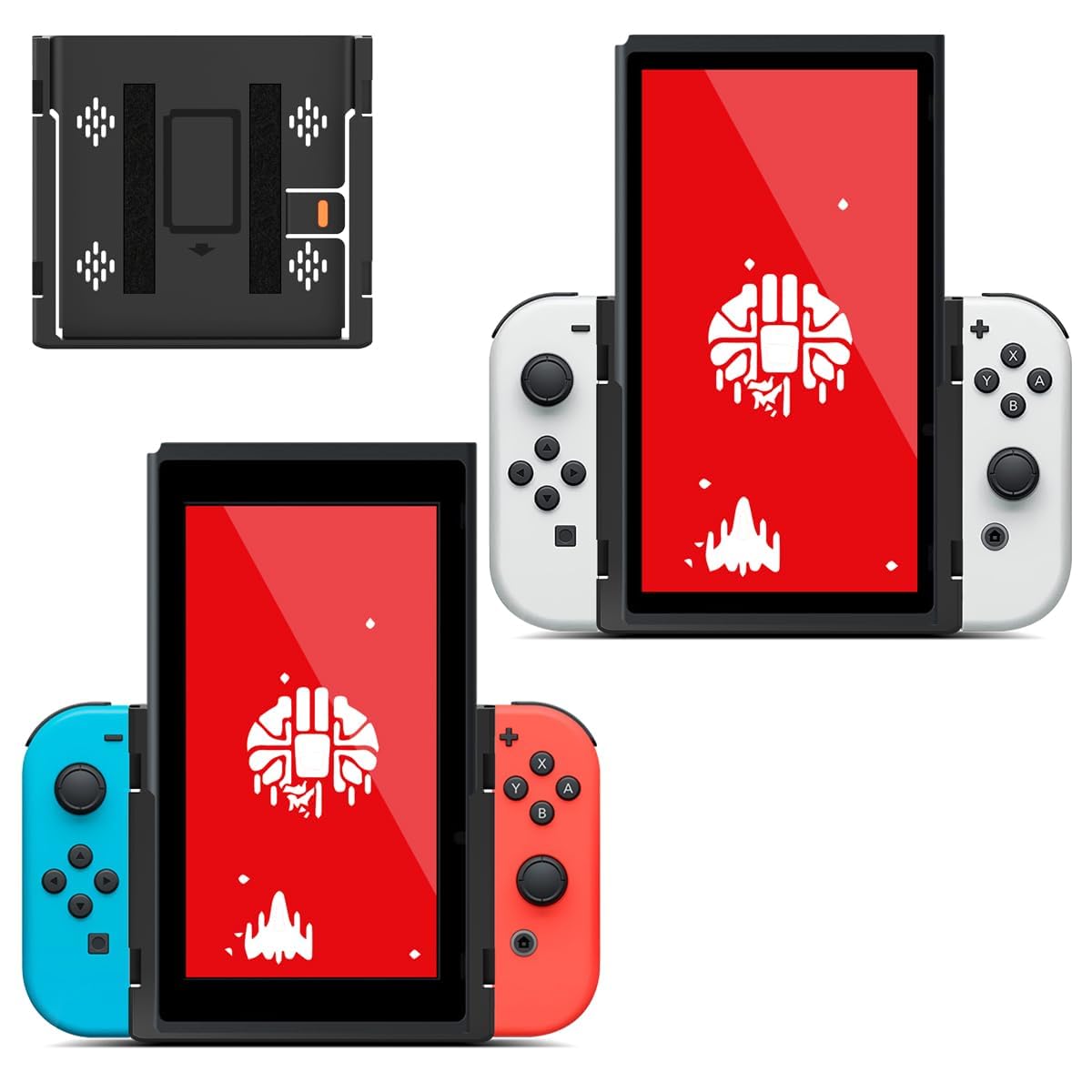 ASTONEY Switch Portrait Mode Flip Grip Handheld Compatible with Nintendo Switch OLED, Vertical Mode Orientation Works with Joy-con Grips Stand