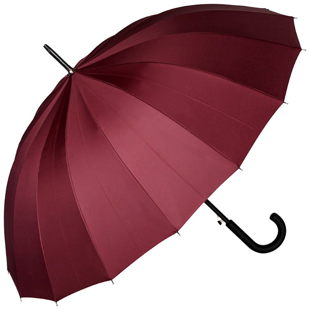 VON LILIENFELD® Umbrella Automatic Men Women 2 Persons 16 Segments Stable Devon Burgundy