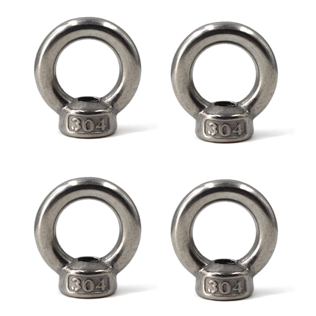 M10 Ring Shape Lifting Eye Nut 304 Stainless Steel Threaded Nut Fastener-4 Pack