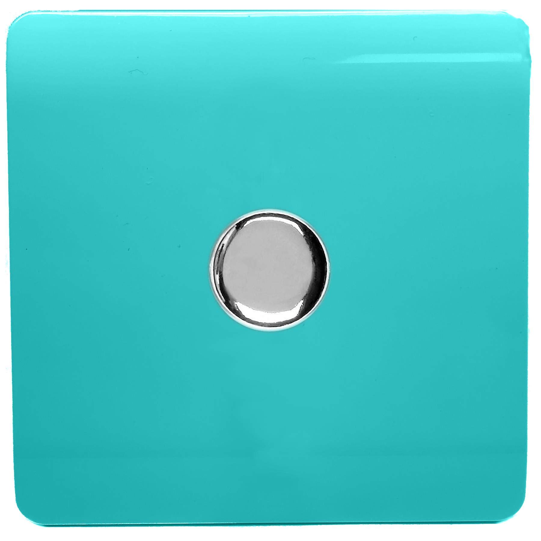 Trendi Artistic Modern Glossy Tactile 1 Gang 2 Way 120w LED Dimmer switch Bright Teal